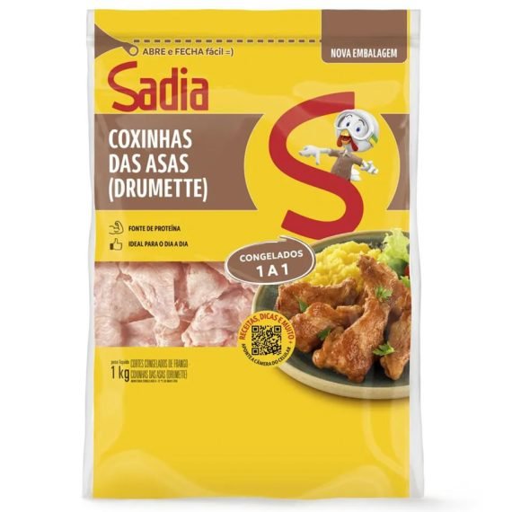 COXINHA DA ASA DRUMET DE FRANGO SADIA ZIP 1Kg