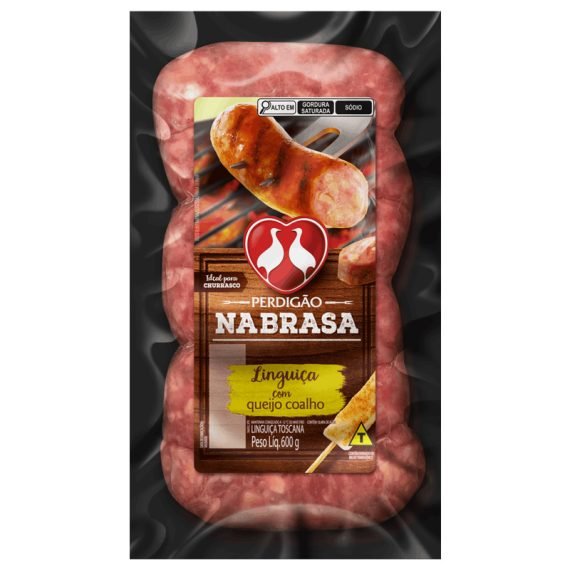 Linguiça com Queijo Coalho para Churrasco Nabrasa Perdigão 600g